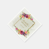 Eleganter Vintager Blumengeburtstag Serviette (Ecke)