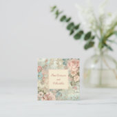 Eleganter Vintager Blumenladen Quadratische Visitenkarte (Stehend Vorderseite)
