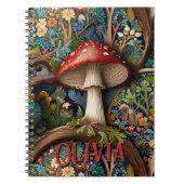 Eleganter Vintager bohemianischer Pilzwald Notizblock (Vorderseite)