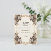 Eleganter Vintager Bohemischer Blumenhochzeitplan Einladung (Stehend Vorderseite)