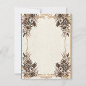 Eleganter Vintager Bohemischer Blumenhochzeitplan Einladung (Rückseite)