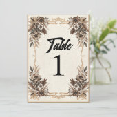 Eleganter Vintager Bohemischer Blumentisch Einladung (Stehend Vorderseite)