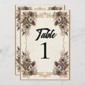 Eleganter Vintager Bohemischer Blumentisch Einladung (Vorne/Hinten)