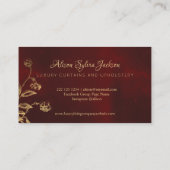 Eleganter Vintager Bordeaux Visitenkarte (Rückseite)