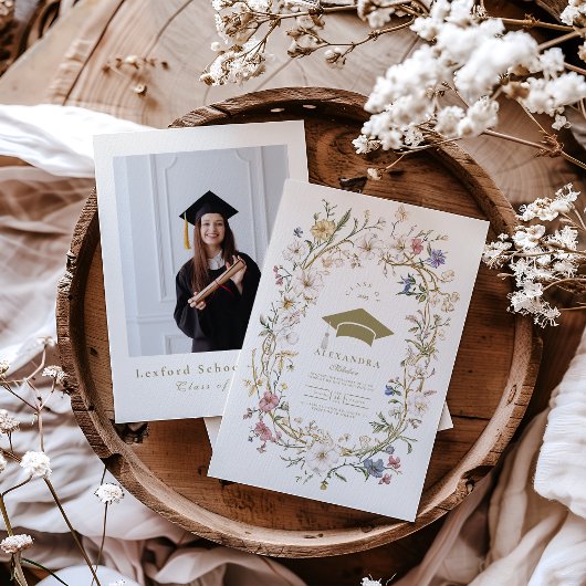 Eleganter Vintager botanischer Abschluss Einladung