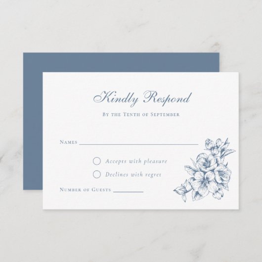 Eleganter Vintager botanischer Hochzeitstag Einladung (Vorne/Hinten)