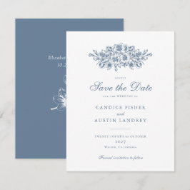 Eleganter Vintager botanischer Hochzeitstag in Flo Einladung