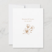 Eleganter Vintager botanischer Hochzeitstag in Flo Einladung (Rückseite)