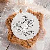 Eleganter Vintager Bow Cream Abschluss Runder Aufkleber