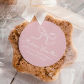 Eleganter Vintager Bow Pink-Abschluss Runder Aufkleber