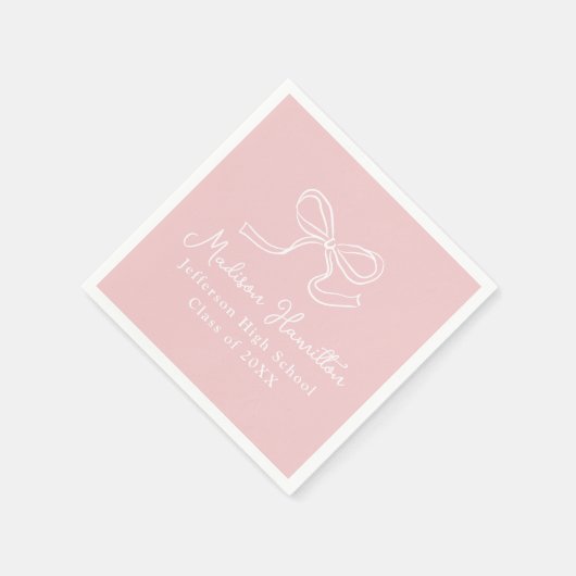 Eleganter Vintager Bow Pink-Abschluss Serviette (Ecke)