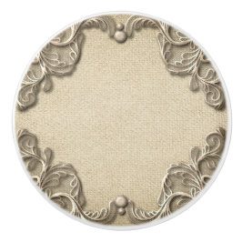 Eleganter Vintager Burlap Lace Western Glam Keramikknauf