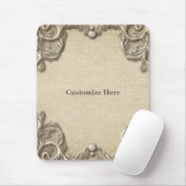Eleganter Vintager Burlap Lace Western Glam Mousepad (Mit Mouse)