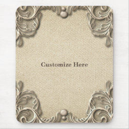 Eleganter Vintager Burlap Lace Western Glam Mousepad