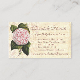 Eleganter Vintager Camellia Gardener oder Florist Visitenkarte
