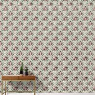 Eleganter Vintager Chic Rosa Rose auf der Bühne Tapete