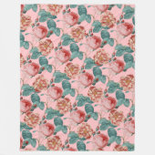 Eleganter Vintager Chic Roses Roses Fleecedecke (Vorderseite)