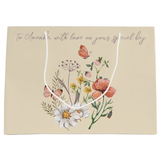 Eleganter Vintager Cottailcore Große Geschenktüte (Vorderseite)