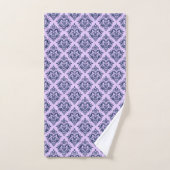 Eleganter Vintager Damast auf Lavendel Badhandtuch Set (Handtuch)