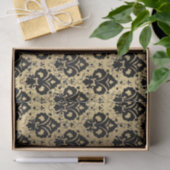 Eleganter Vintager Decoupage Black Gold Damask Seidenpapier (Geschenk)