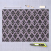 Eleganter Vintager Decoupage Black Lila Damask Seidenpapier (Handwerk)