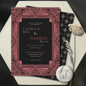 Eleganter Vintager Deko Black Lmon Einladung