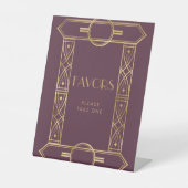 Eleganter Vintager Deko Burgundy Gold Gastgeschenk Sockelschild (Vorderseite)