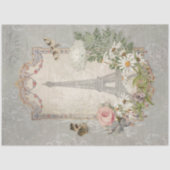 Eleganter Vintager Eiffelturm Pariser Blumengarten Seidenpapier (Vorderseite)