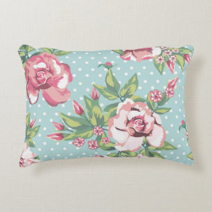 Eleganter, Vintager femininer Blumenpunkt Dekokissen