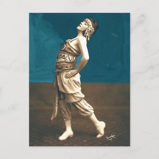Eleganter Vintager Fotograf Harem Dancer 1920er Postkarte (Vorderseite)