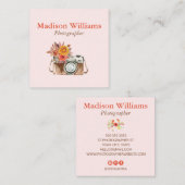 Eleganter Vintager Fotograf Quadratische Visitenkarte (Vorne/Hinten)