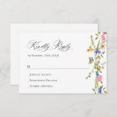 Eleganter Vintager Französischer Garten Blumengrün RSVP Karte (Vorne/Hinten)