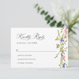 Eleganter Vintager Französischer Garten Blumengrün RSVP Karte