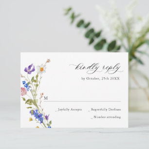 Eleganter Vintager Französischer Garten Blumengrün RSVP Karte