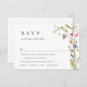 Eleganter Vintager Französischer Garten Blumengrün RSVP Karte (Vorne/Hinten)