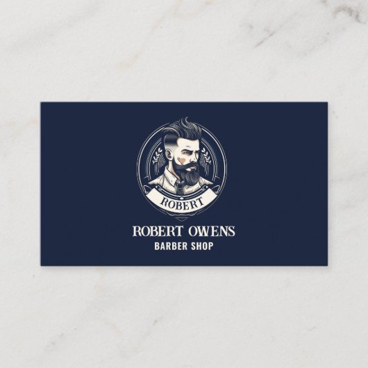 Eleganter Vintager Friseursalon Visitenkarte (Vorderseite)