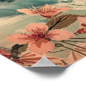 Eleganter Vintager Fuji Japan Travel Poster (Ecke)