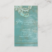 Eleganter Vintager Geschäfts-Karteverdigris-Wirbel Visitenkarte (Rückseite)