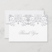 Eleganter Vintager Glamour Hochzeit Danke Mitteilungskarte (Vorderseite)