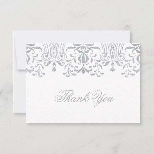 Eleganter Vintager Glamour Hochzeit Danke Mitteilungskarte (Vorderseite)