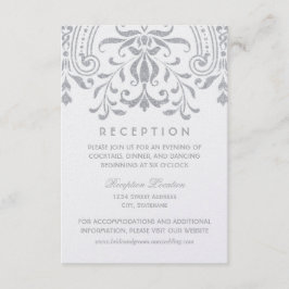 Eleganter Vintager Glamour Hochzeitsempfang Begleitkarte