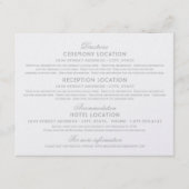 Eleganter Vintager Glamour Hochzeitsinformationen Begleitkarte (Vorderseite)