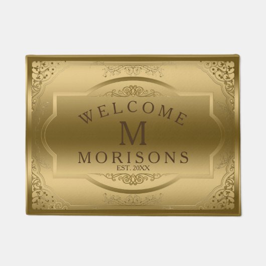 Eleganter Vintager Goldrahmen Fußmatte (Vorderseite)