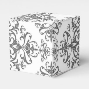 Eleganter Vintager, grauer und weißer Blumendach Geschenkschachtel