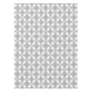Eleganter Vintager, grauer und weißer Blumendach Tischdecke