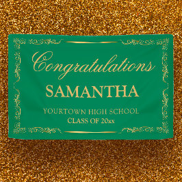 Eleganter Vintager Green-Gold-Abschluss Banner