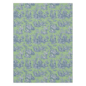 Eleganter Vintager, grüner, blauer Jouy-Toile Tischdecke (Vorderseite)