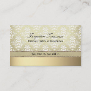 Eleganter Vintager heller goldener Damast Visitenkarte