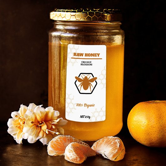 Eleganter Vintager Honey-Jar-Etikettenaufkleber