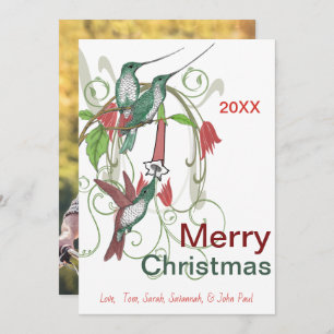 Eleganter Vintager Hummingbird Frohe Weihnachten